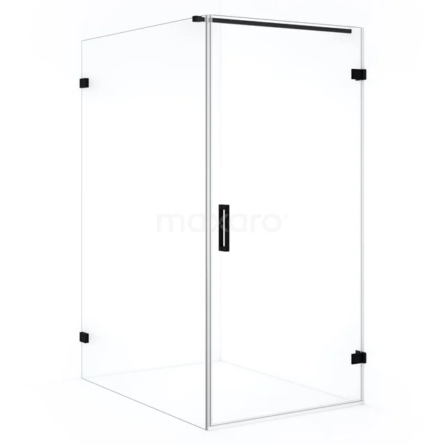Diamond Shower enclosure | 130x90 cm Matte black Clear glass Pivot door Rectangle CDA220913120MB
