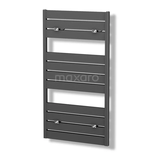 Pluto Handdoekradiator | 60x120 cm Donkergrijs 749 W att Aluminium Centrale verwarming DR60_0612RDN