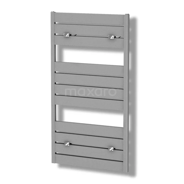 Pluto Handdoekradiator | 60x120 cm Lichtgrijs 749 W att Aluminium Centrale verwarming DR60_0612RLN