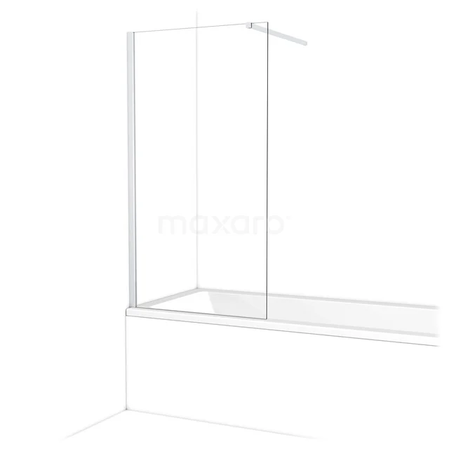 Diamant Badewannenaufsatz | 80 cm Chrom Klarglas BDA08110C Glasene Badewannenaufsatz, transparentes Design mit Aluminiumprofil, ideal für stilvolle Badezimmergestaltung und Spritzwasserschutz.
