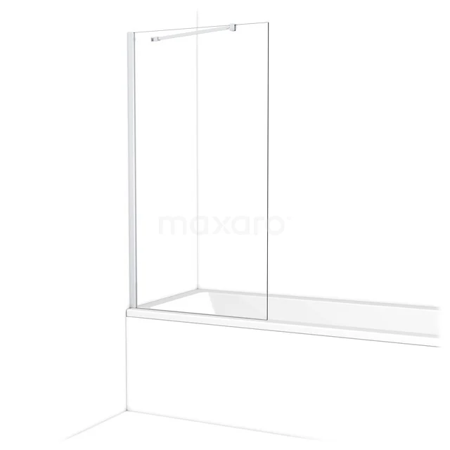 Diamant Badewannenaufsatz | 75 cm Chrom Klarglas BDA075210C Klarer gerader Glas-Badewannenaufsatz mit silbernem Profil, ideal für moderne Bäder, hergestellt aus langlebigem Sicherheitsglas.