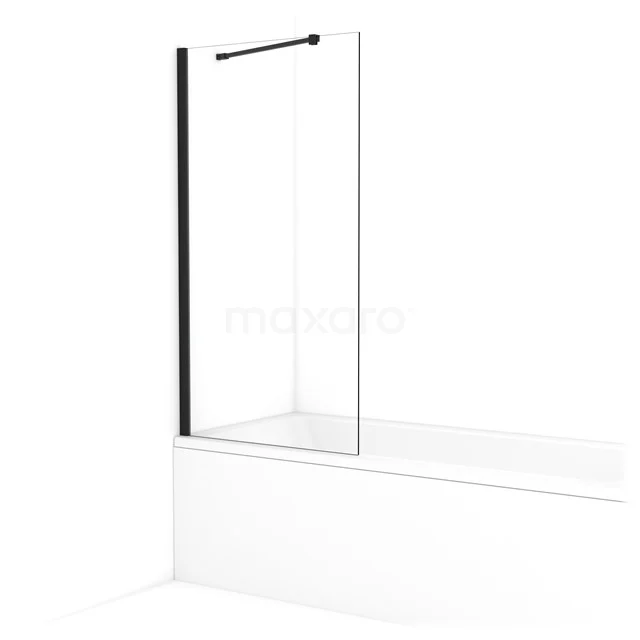 Diamond Bath screen | 80 cm Matte black Clear glass BDA08210MB