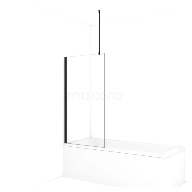 Diamond Bath screen | 80 cm Matte black Clear glass BDA08710MB