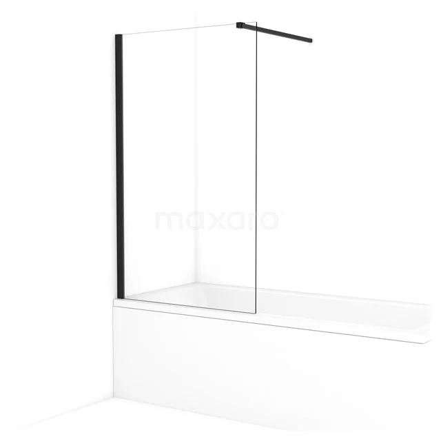 Diamond Bath screen | 90 cm Matte black Clear glass BDA09110MB