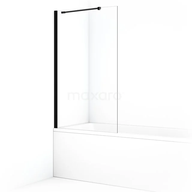 Diamond Badwand | 90 cm Mat zwart Helder glas BDA09210MB