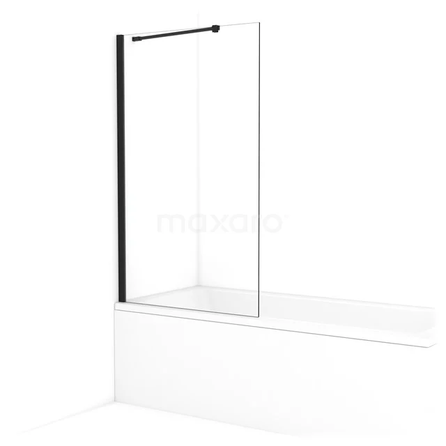 Diamond Bath screen | 85 cm Matte black Clear glass BDA085210MB