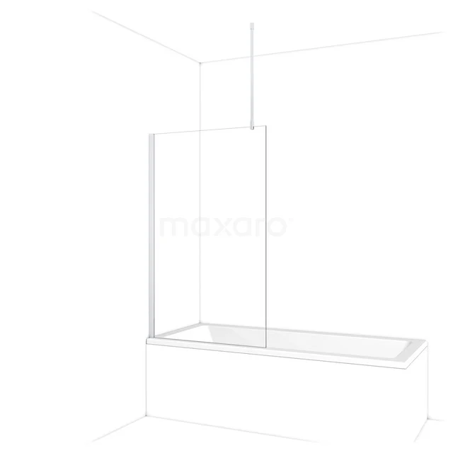 Diamant Badewannenaufsatz | 90 cm Chrom Klarglas BDA09710C Glasene Badewannenaufsatz mit klarem Paneel und Aluminiumrahmen, passend für einen modernen Badezimmerstil.