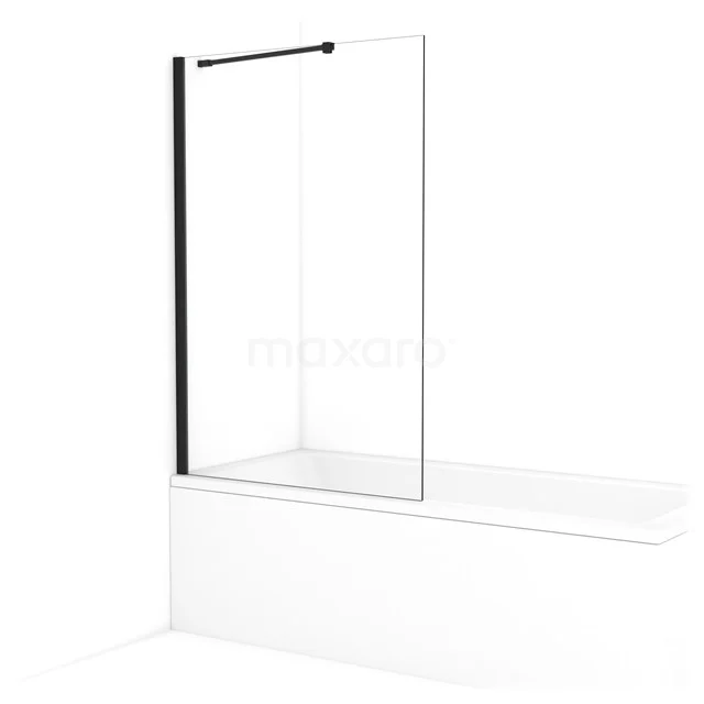 Diamond Bath Screen | 100 cm Matte black Clear glass BDA10210MB