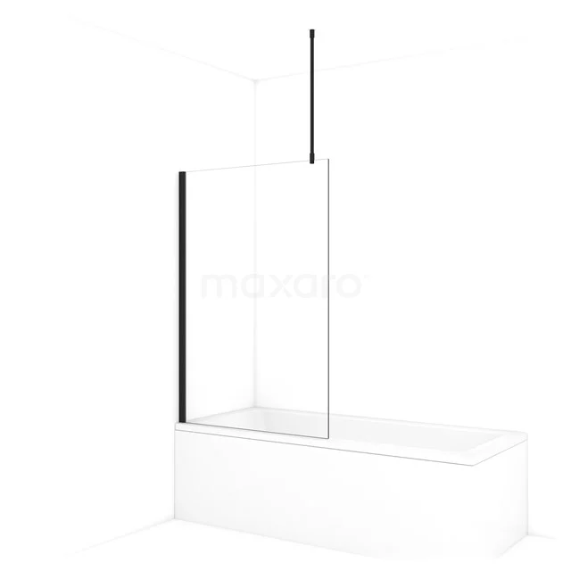 Diamond Bath Screen | 100 cm Matte black Clear glass BDA10710MB