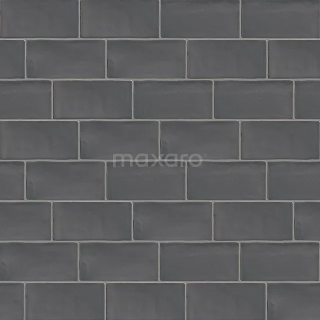 Viva Wandfliese | 7,5x15cm Uni Anthrazit Glänzend 501-140105 Dunkelgraue keramische Wandfliesen im Ziegelmuster, ideal für stilvolle und moderne Badezimmergestaltung.