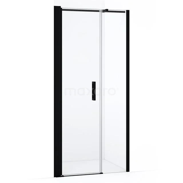 Diamond Duschtür | 90 cm Matt Schwarz Klarglas Drehtür DDC106031310MBN Schiebbare Duschtür mit Schwarzrahmen und Klarglas, ideal für ein modernes Badezimmer.