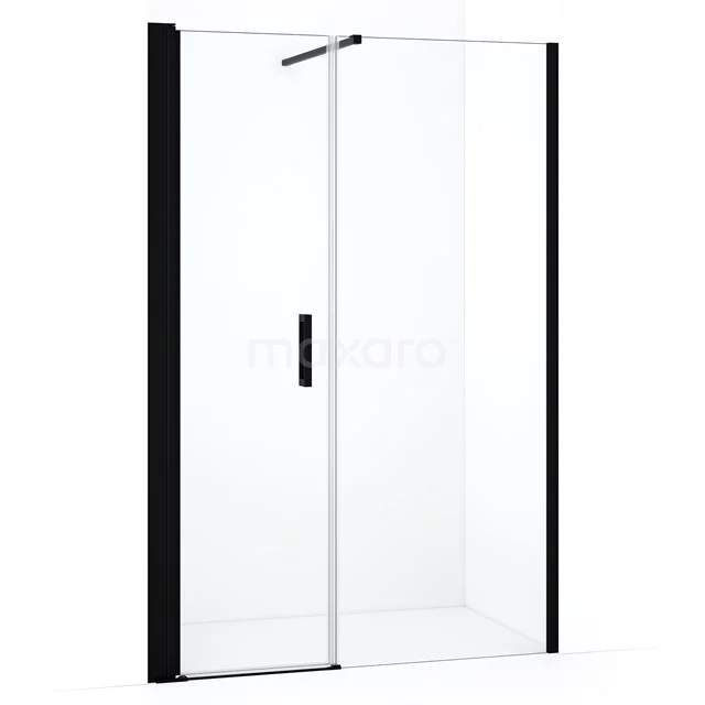 Diamond Shower door | 140 cm Matte black Clear glass Pivot door DDC106081110MBN