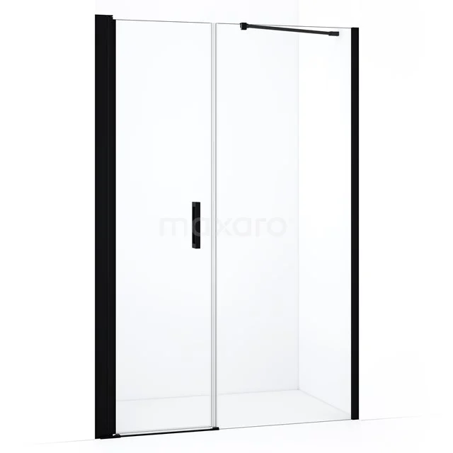 Diamond Shower door | 130 cm Matte black Clear glass Pivot door DDC106071210MBN