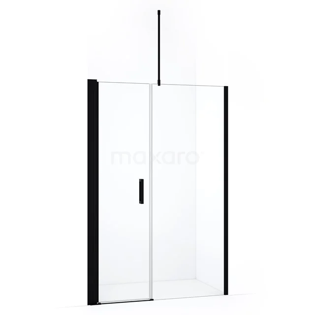 Diamond Shower door | 130 cm Matte black Clear glass Pivot door DDC106071710MBN