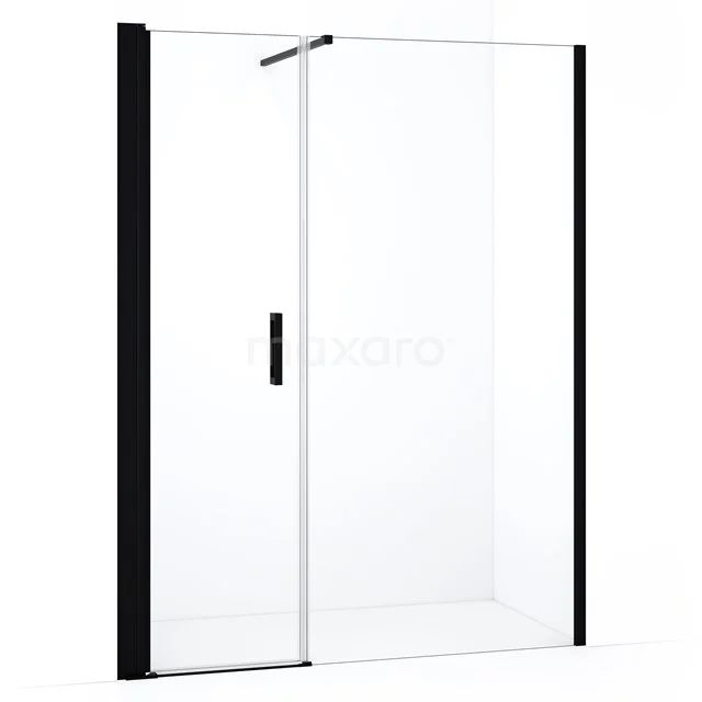 Diamond Duschtür | 150 cm Matt Schwarz Klarglas Drehtür DDC106091110MBN Glas Schiebedusche Tür mit Schwarz Rahmen, minimalistisches Design, ideal für ein modernes Badezimmer.
