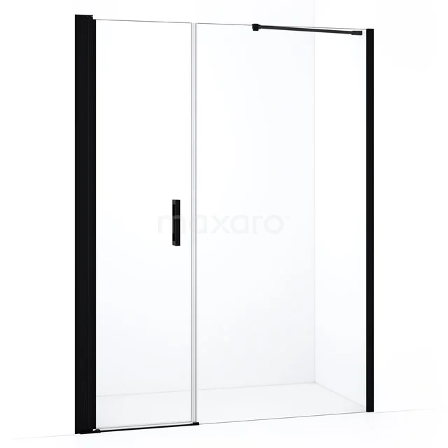 Diamond Douchedeur | 150 cm Mat zwart Helder glas Draaideur DDC106091210MBN