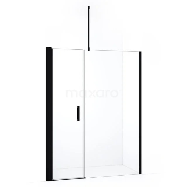 Diamond Shower door | 150 cm Matte black Clear glass Pivot door DDC106091710MBN