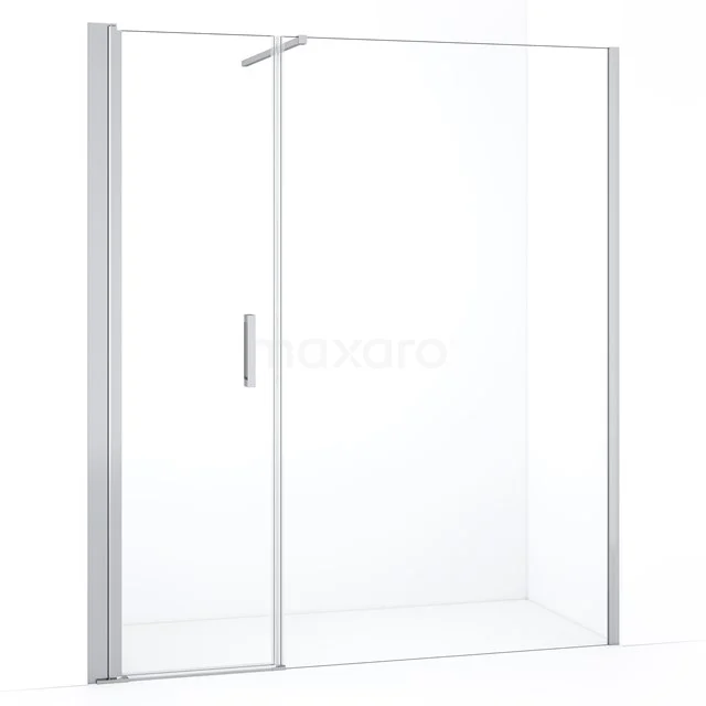 Glas Duschwand mit Schiebetür, klares Sicherheitsglas, Aluminium Profil, ideal für ein modernes Badezimmer.