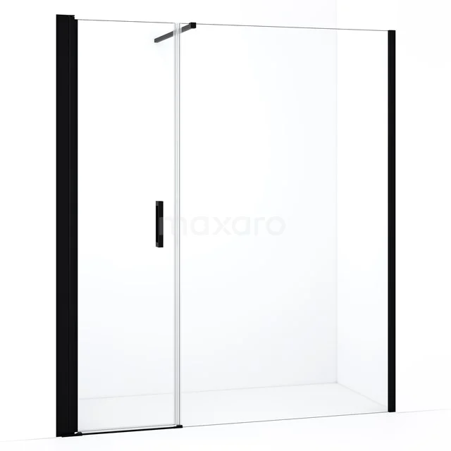 Diamond Shower door | 180 cm Matte black Clear glass Pivot door DDC106121110MBN