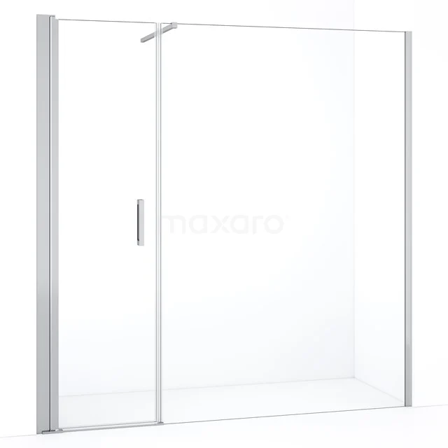 Duschtür Diamond DDC106141110CN Glas begehbare Dusche mit Klarglas, straff weißem Aluminiumrahmen und modernem Haltegriff, ideal für ein zeitgemäßes Badezimmer.