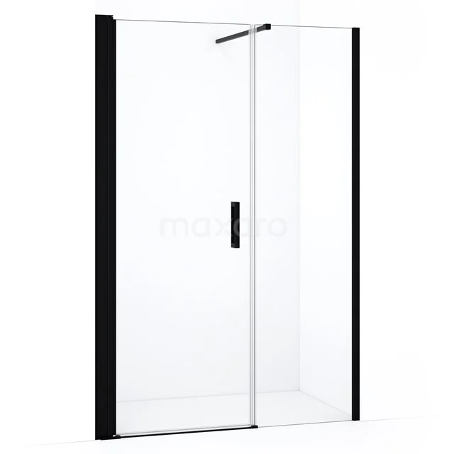 Diamond Shower door | 140 cm Matte black Clear glass Pivot door DDC108061110MBN