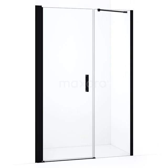 Diamond Shower door | 120 cm Matte black Clear glass Pivot door DDC107051210MBN