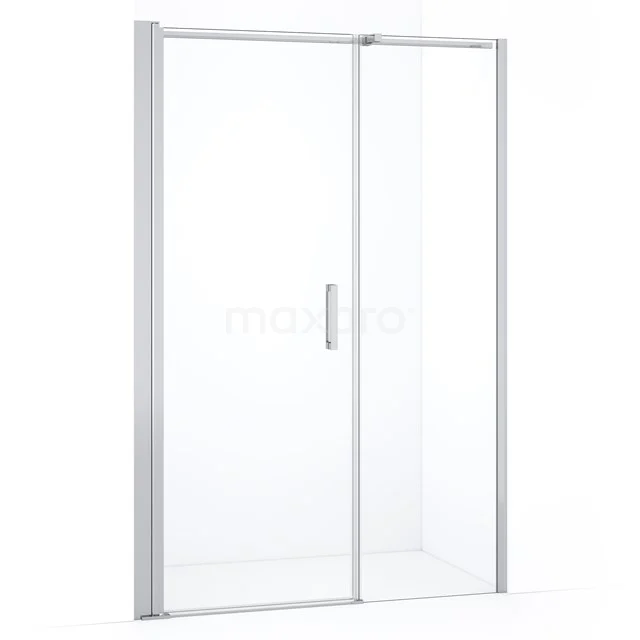 Diamond Duschtür | 130 cm Chrom Klarglas Drehtür DDC108051310CN Duschtür mit Schiebemechanismus, Klarglas, Aluminiumprofil in Chromoptik, perfekt für moderne Bäder.