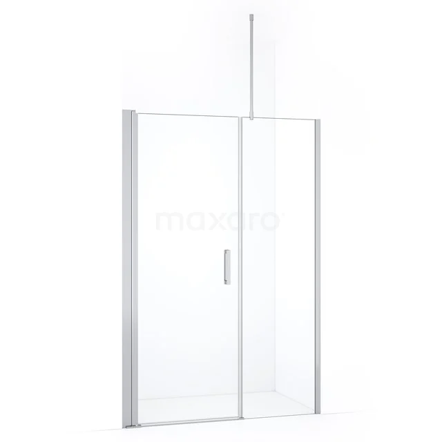 Glasene Duschwand mit Aluminiumprofilen, transparentes Design, ideal für moderne Bäder, Serie Luxe Clear.