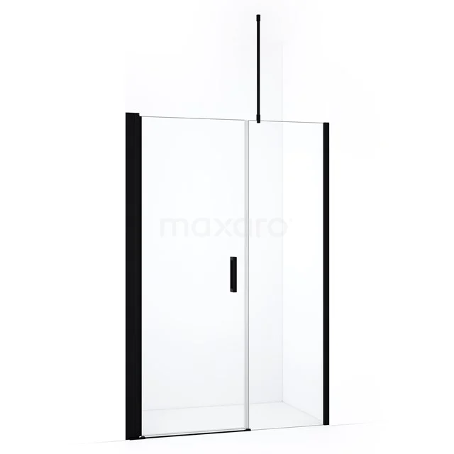 Diamond Shower door | 130 cm Matte black Clear glass Pivot door DDC107061710MBN