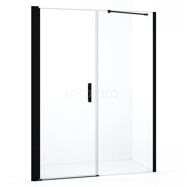 Diamond Shower door | 150 cm Matte black Clear glass Pivot door DDC107081210MBN