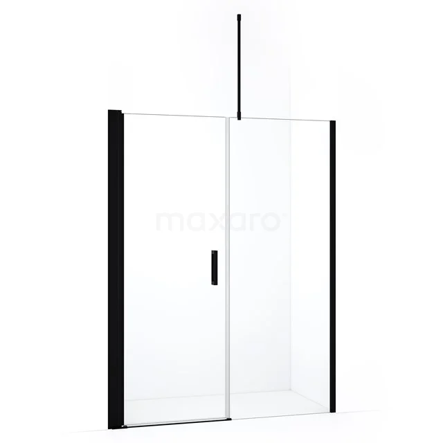 Diamond Shower door | 150 cm Matte black Clear glass Pivot door DDC107081710MBN