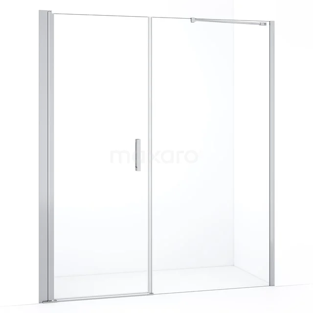 Diamond Duschtür | 170 cm Chrom Klarglas Drehtür DDC108091210CN Glas Duschwand mit Schiebetür, silbernes Profil, modernes Design für Badezimmerrenovierung, hergestellt aus gehärtetem Glas.