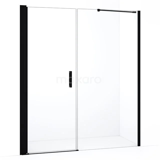 Diamond Shower door | 170 cm Matte black Clear glass Pivot door DDC108091210MBN