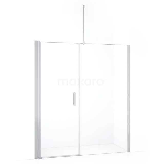 Glasene Duschwand mit Aluminiumprofil und Schiebetür, modernes Design, ideal für eine klare Badezimmergestaltung.