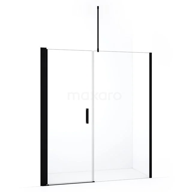 Diamond Shower door | 160 cm Matte black Clear glass Pivot door DDC107091710MBN
