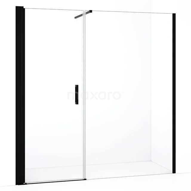Diamond Duschtür | 190 cm Matt Schwarz Klarglas Drehtür DDC108111110MBN Minimalistische Glasduschwand mit schwarzem Profil, modernes Design für ein stilvolles Badezimmer.