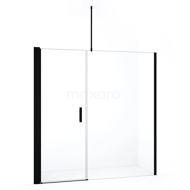 Diamond Shower door | 200 cm Matte black Clear glass Pivot door DDC108121710MBN
