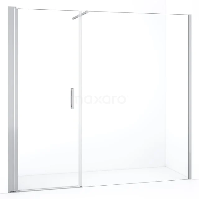 Glass shower screen with sliding door, clear glass and aluminium profile. Perfect for modern bathroom design.