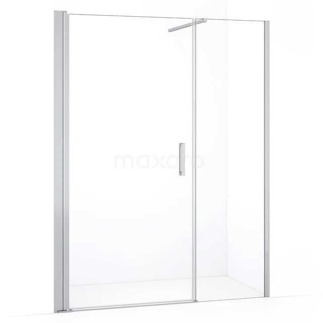 Diamond Duschtür | 150 cm Chrom Klarglas Drehtür DDC109061110CN Glas Duschwand mit Schiebetür, klares Sicherheitsglas, Aluminiumrahmen, schicker moderner Stil für dein Badezimmer.