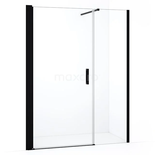 Diamond Shower door | 150 cm Matte black Clear glass Pivot door DDC109061110MBN