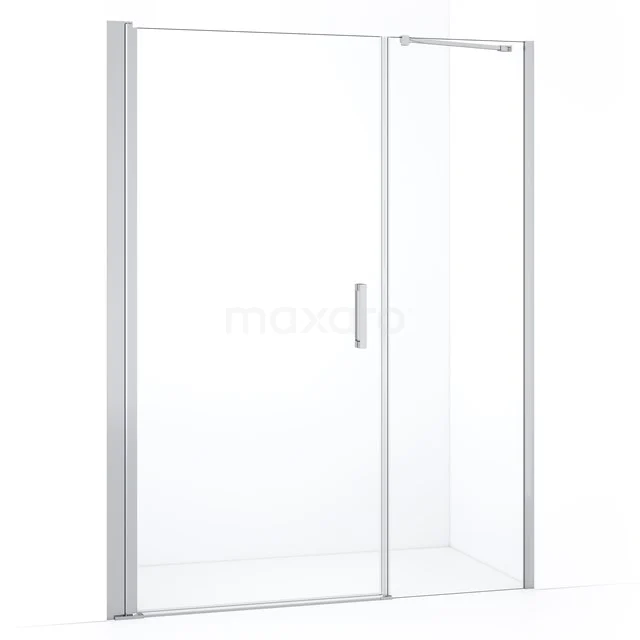 Schiebetür Duschwand Klarglas, Aluminium Profil, minimalistisches Design, ideal für stilvolle und elegante Bäder.