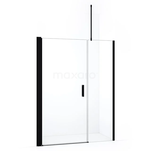 Diamond Shower door | 140 cm Matte black Clear glass Pivot door DDC109051710MBN