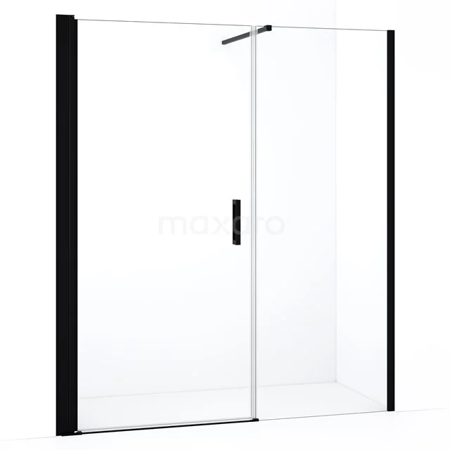 Diamond Douchedeur | 160 cm Mat zwart Helder glas Draaideur DDC109071110MBN