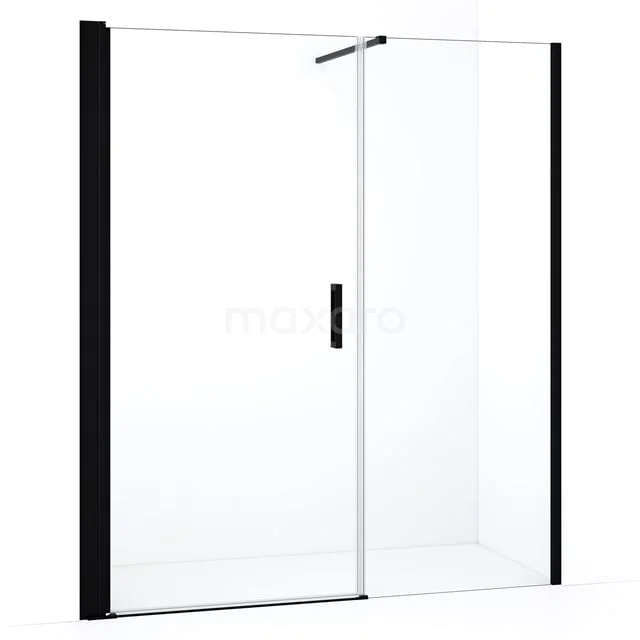 Diamond Douchedeur | 180 cm Mat zwart Helder glas Draaideur DDC110081110MBN