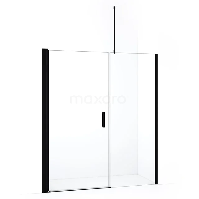 Diamond Shower door | 170 cm Matte black Clear glass Pivot door DDC110071710MBN