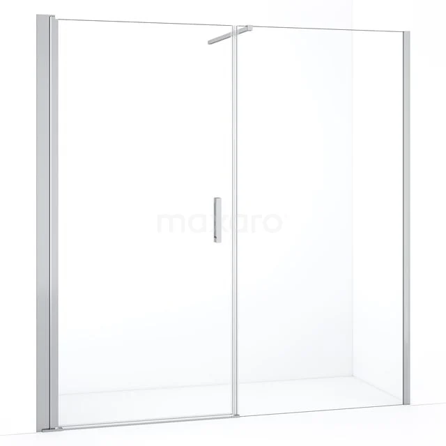 Glasene Duschwand mit Schiebetür, transparentes Design und Aluminiumprofil, ideal für moderne Bäder.