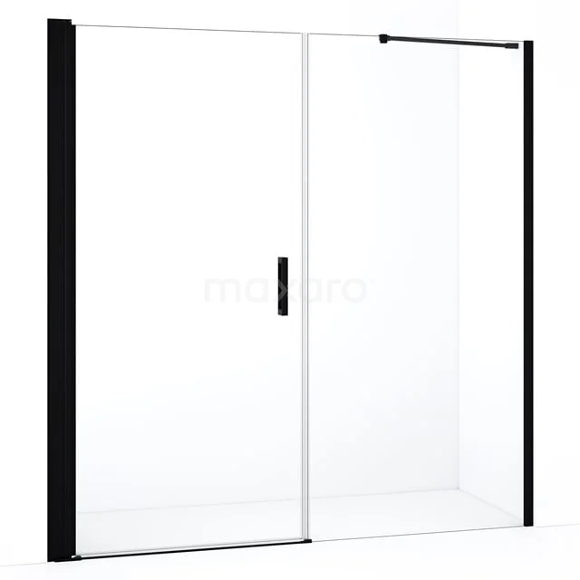 Diamond Douchedeur | 200 cm Mat zwart Helder glas Draaideur DDC110101210MBN