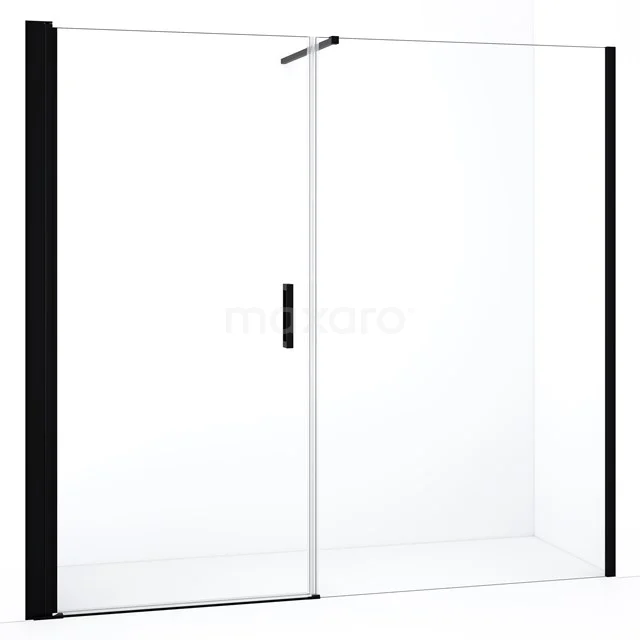 Diamond Shower door | 210 cm Matte black Clear glass Pivot door DDC109121110MBN