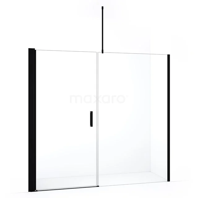 Diamond Shower door | 220 cm Matte black Clear glass Pivot door DDC110121710MBN