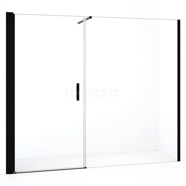 Diamond Douchedeur | 230 cm Mat zwart Helder glas Draaideur DDC109141110MBN